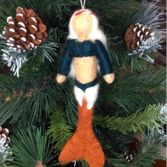6 for $20 SALE Nepal Wool Mermaid Ornament - Picture 4 of 5